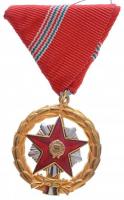1957. Kiváló Szolgálatért Érdemérem aranyozott, zománcozott kitüntetés, mellszalagon T:1- 1957. Hungary Distinguished Service Medal gilt, enamelled decoration with ribbon C:AU NMK 614