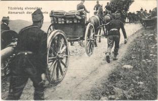 Tüzérség elvonulása / Abmarsch der Artillerie / WWI Austro-Hungarian K.u.K. military, artillery (EK)