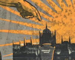 cca 1919 Rohamra! Szavazzatok Szociáldemokratára! Litografált plakát Kunossy Intézet kiadása. s: Hús...