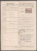 1946 június, július, két inflációs marhalevél egyiken a szöveges lerovás mellett még 30 AP illetékbé...