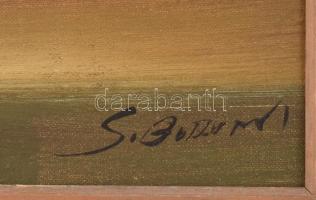 Olvashatatlan jelzéssel: Csendélet. Olaj, karton, fa keretben, 27,5×22 cm