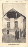 1912 Kecskemét, egy ház a Tabán utcából a földrengés után, romok (EK)