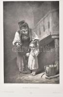 cca 1890-1900 Zichy Mihály (1827-1906), 5 db mű: Mondd, köszönöm!; Fiatal lány a középkorból; Az elr...