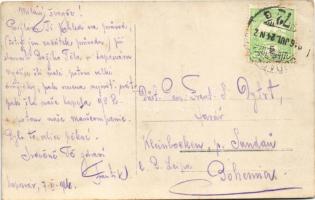 1916 Kaposvár, katonák a háborúba indulnak, díszfelvonulás az utcán. photo