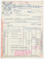 1947 Varga és Weiss Papírárugyár és Papírnagykereskedés számlája díszes fejléccel