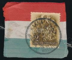 1938 Kassa visszatért nemzeti színű szalag, bélyeggel, bélyegzéssel