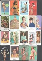 cca 1970-1980 18 db hölgyeket ábrázoló kártyanaptár
