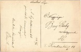 1919 Garay Lak. Kézzel festett / Hungarian love greeting, hand-painted art postcard s: Tettey Emil