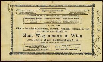 1888 Bécsi petróleum és paraffin-gyár relkámfüzete / Advertising booklet of Wiener Petroleum factory