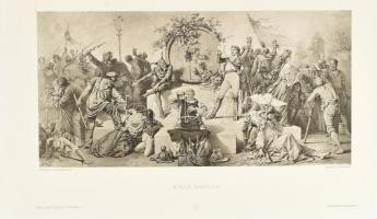 cca 1890-1900 Zichy Mihály (1827-1906), össz. 5 db mű: A szirén éneke I., II, III.; A bor hatása; A ...