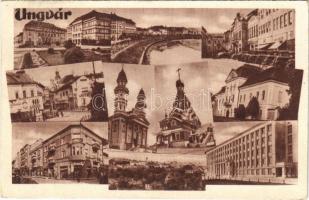 1943 Ungvár, Uzshorod, Uzhhorod, Uzhorod; mozaiklap / multi-view postcard