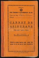 1938 Casa Centrala A Asigurarilor Sociale biztosítási kártya / füzet, román