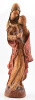Mária a gyermek Jézussal, faragott fa szobor, festett, jó állapotban, m: 40 cm