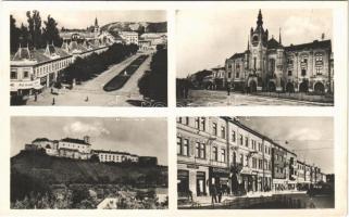 Munkács, Mukacheve, Mukacevo; mozaiklap. Schönfeld Henrik kiadása / multi-view postcard