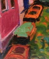 Tibor Ernő (1885-1945): Velencei részlet. Olaj, karton, jelzett. Felületi sérüléssel. Fa keretben, 9...