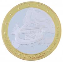 2009. "Euró óriások / 10 éves az Euró" aranyozott, ezüstözött fém emlékérem tanúsítvánnyal...