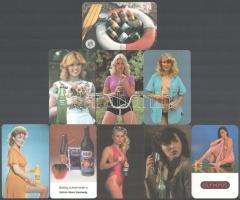 1975-1987 9 db üdítőt, konzervet reklámozó kártyanaptár