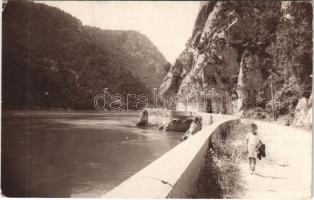 1932 Orsova, Drumul prin Cazane / Strasse im Kazan / út a Kazán-szorosban / gorge, road (EK)