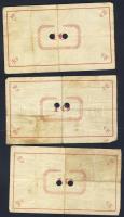 Pápa 1919. "Pápai csekk" 10K (3x) két lyukasztással érvénytelenített (Adamovszky nem említ...