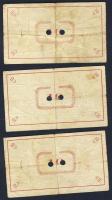 Pápa 1919. "Pápai csekk" 10K (3x) két lyukasztással érvénytelenített (Adamovszky nem említ...