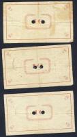 Pápa 1919. "Pápai csekk" 10K (3x) két lyukasztással érvénytelenített (Adamovszky nem említ...