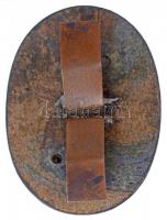 1893. "Magyarországi Munkások Rokkant- És Nyugdíj-Egylete" zománcozott, ezüstözött gomblyu...