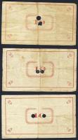 Pápa 1919. "Pápai csekk" 10K (3x) két lyukasztással érvénytelenített (Adamovszky nem említ...