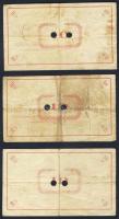 Pápa 1919. "Pápai csekk" 10K (3x) két lyukasztással érvénytelenített (Adamovszky nem említ...