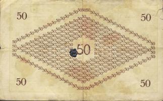 Pápa 1919. "Pápai csekk" 50K vízjeles papíron, lyukasztással érvénytelenítve T:III-