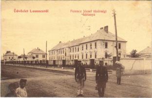 1907 Losonc, Lucenec; Ferenc József tüzérségi laktanya. Roth Simon kiadása 648. / K.u.k. military artillery barracks (r)