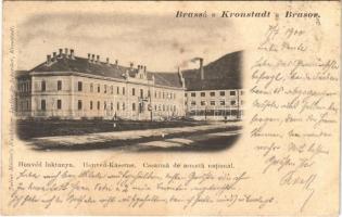 1900 Brassó, Kronstadt, Brasov; Honvéd laktanya. Julius Müller / Casarma de armata national / K.u.k. military barracks (fl)