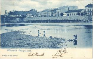 1899 (Vorläufer) Ungvár, Uzshorod, Uzhhorod, Uzhorod; folyópart / riverside