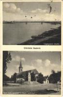 1940 Gúta, Guta, Kolárovo; Vágdunahíd, római katolikus templom, hősök szobra / Váh-Danube river bridge, church, military heroes monument (EK)