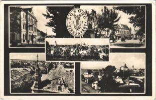 1939 Losonc, Lucenec; mozaiklap zsinagógával / multi-view postcard with synagogue (EK)