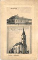 1918 Vízkelet, Cierny Brod; községháza, Római katolikus templom / town hall, church