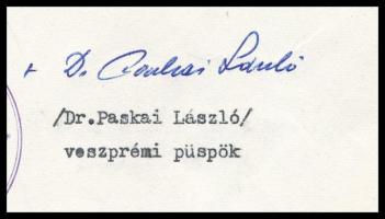 Paskai László veszprémi püspök aláírása levélen