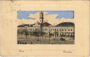 1911 Zenta, Senta; városház, Bruckner testvérek üzlete. W.L. Bp. 2397. / town hall, shops (EB)