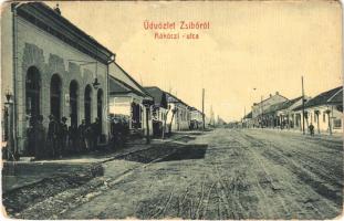 Zsibó, Jibou; Rákóczi utca. Czenk György üzlete és saját kiadása. W.L. Bp. 6068. / street, shop (kis szakadás / small tear)