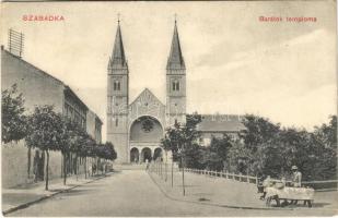 1912 Szabadka, Subotica; Barátok temploma, utcai árus / church, street vendor