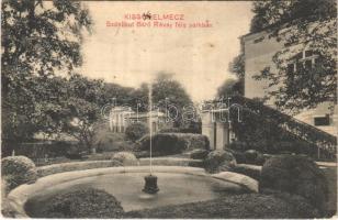 1910 Kisselmec, Liptókisselmec, Sztiavnicska, Stiavnicka (Rutóc); szökőkút a Báró Révay kastély parkban / castle park, fountain (EK)