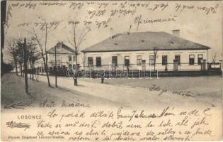 1913 Losonc, Lucenec; kaszárnya és tiszti pavilon. Kármán Zsigmond kiadása / military barrack and officers&#039; pavilion (Rb)