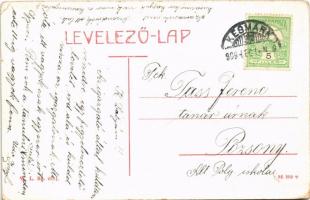 1909 Késmárk, Kezmarok; Kossuth Lajos utca, Kiefer Felix üzlete, Schicht szappan reklám. W. L. Bp. 2...