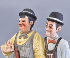 Poema Artistic porcelain Emil Cretu: Stan és Pan - Laurel and Hardy, biszkvit porcelán, kézzel fetse...