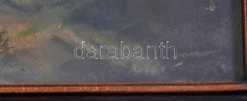 Peresztegi József (?-?): Hazafelé. Vegyes technika, papír, jelezve jobbra lent (halványan). Üvegezet...