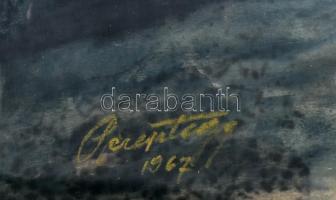 Peresztegi József (?-?): Virágcsendélet könyvvel. Vegyes technika, papír, jelezve jobbra lent (halvá...