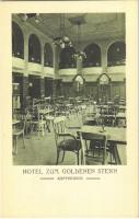 Segesvár, Schässburg, Sighisoara; Hotel zum Goldenen Stern, Kaffeehaus. Fritz Balthes / Arany csillag szálloda, kávéház, belső / hotel, cafe, interior