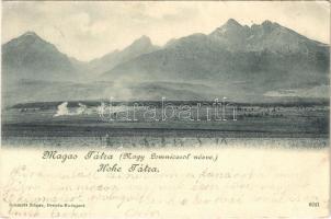 1900 Tátra, Magas-Tátra, Vysoké Tatry; Nagy Lomnicról nézve / general view (EK)