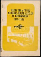 Ikarus 200-as típusú autóbusz-család kezelési és karbantartási utasítása. Tatabánya, 1976, a Volán kiadása. Papírkötésben, kissé gyűrött borítóval, de egyébként jó állapotban.