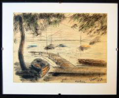 1968 Vadon J: Wörthsee 16 x 20 cm keretnélküli képtartóban