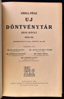 Grill-féle új döntvénytár. XXVII. kötet. 1933-34. Bp., 1935, Grill. Kiadói egészvászon kötésben. Kor...